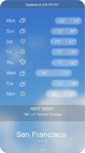 Birdi iOS App Weather Week